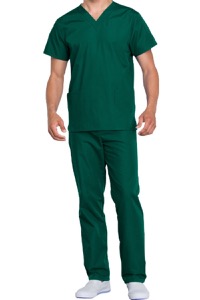 copertina di Set completo ospedaliero Cherokee Originals - casacca manica corta e pantalone Unisex tg XXS Verde Cacciatore
